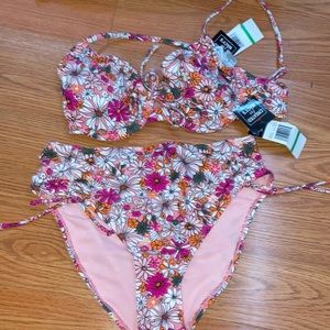 California waves, pink bikini, size large